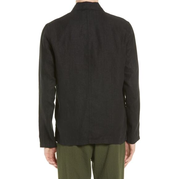 NN07 No Nationality Oscar Linen Shirt Jacket Navy Classic Solid - Picture 7 of 8